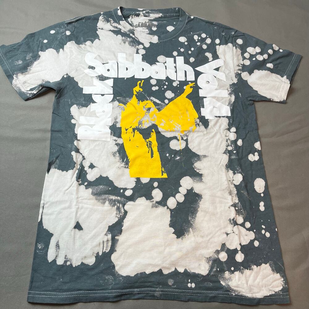 Black Sabbath Shirt Gray Blue Cream Medium Bleached T-Shirt Vol 4
